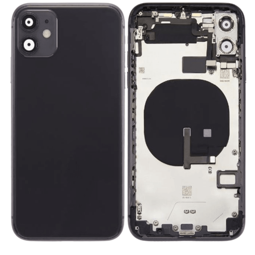 Back Housing With Side Keys & Power Button + Volume & Power Flex Cable for iPhone 11 (BLACK) - Best Cell Phone Parts Distributor in Canada, Parts Source Back Housing With Side Keys & Power Button + Volume & Power Flex Cable for iPhone 11 (BLACK) - Best Cell Phone Parts Distributor in Canada, Parts Source